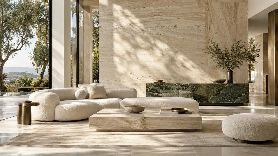 Inspiration concept of a stone living room